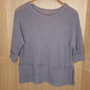 Remixmess  Waffle 3/4 Sleeve Oversized Top Small